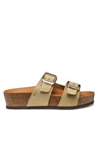 Geox Klapki D Brionia H D551DA 00022 C6738 Beżowy. Kolor: beżowy. Materiał: zamsz, skóra