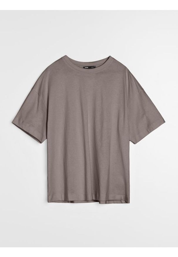 Sinsay - Bawełniana koszulka basic - brązowy. Kolor: brązowy. Materiał: bawełna