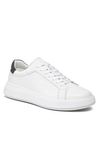 Calvin Klein Sneakersy Low Top Lace Up Pet HM0HM01288 Biały. Kolor: biały. Materiał: skóra