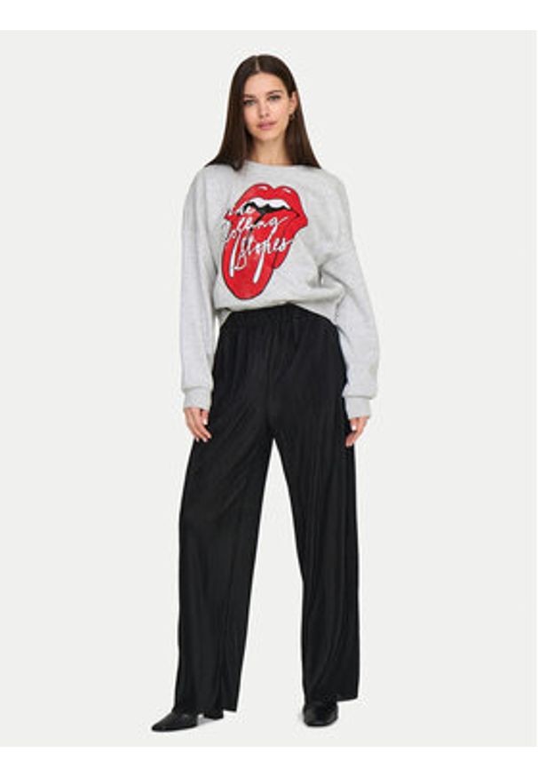 only - ONLY Bluza Rolling Stones 15345927 Szary Regular Fit. Kolor: szary. Materiał: syntetyk