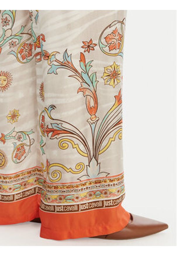Just Cavalli Spodnie materiałowe 80PAA1P0 NS844 Kolorowy Regular Fit. Materiał: wiskoza. Wzór: kolorowy