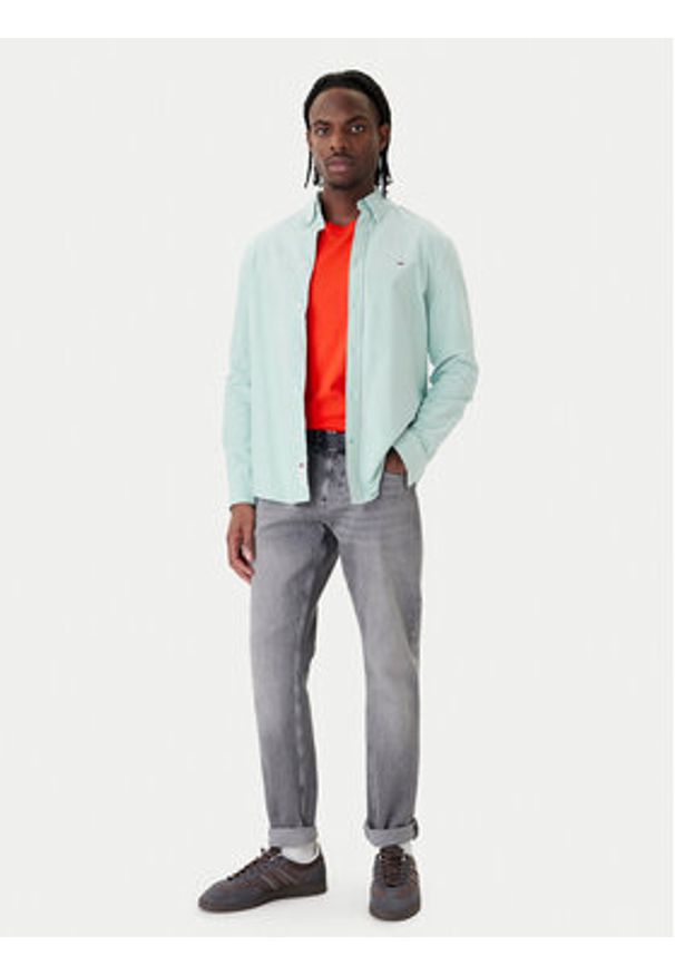 Tommy Jeans Koszula DM0DM21298 Zielony Regular Fit. Kolor: zielony. Materiał: bawełna