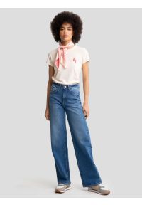 Big-Star - Koszulka damska z haftem na piersi kremowa Imeralda 102. Okazja: na co dzień. Kolor: kremowy. Materiał: bawełna, dzianina, jeans. Wzór: haft. Styl: casual #3