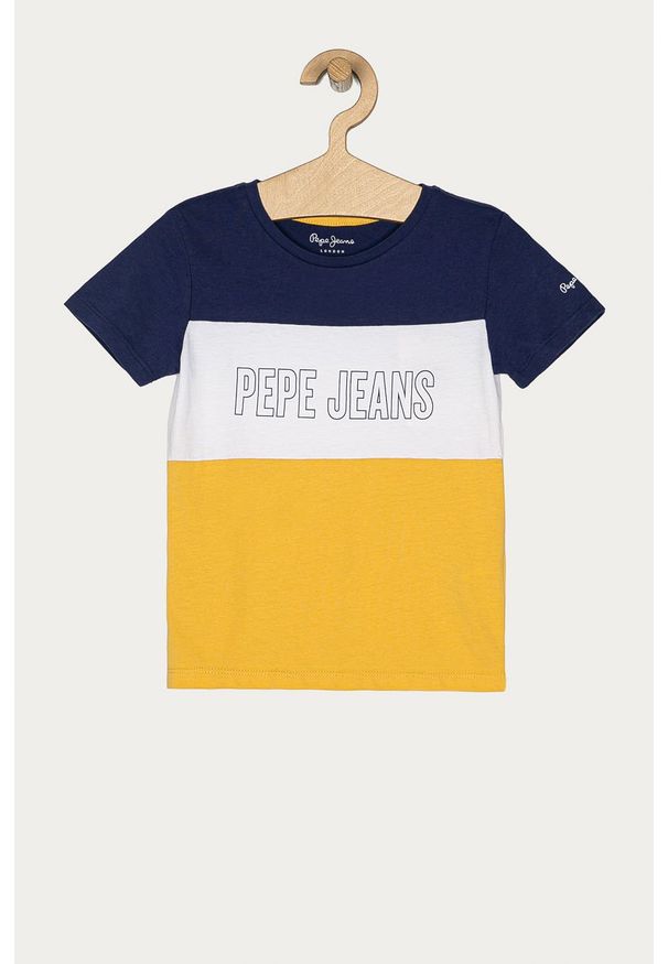 Pepe Jeans - T-shirt dziecięcy Harvey 104-180 cm. Okazja: na co dzień. Kolor: niebieski. Materiał: bawełna, dzianina. Wzór: nadruk. Styl: casual