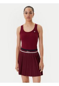 Guess Top V4YP06 K8RT2 Bordowy Regular Fit. Kolor: czerwony. Materiał: wiskoza #1