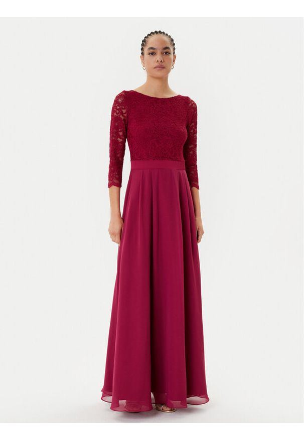 Swing Sukienka wieczorowa 5AI11800 Bordowy Regular Fit. Kolor: czerwony. Materiał: syntetyk. Styl: wizytowy