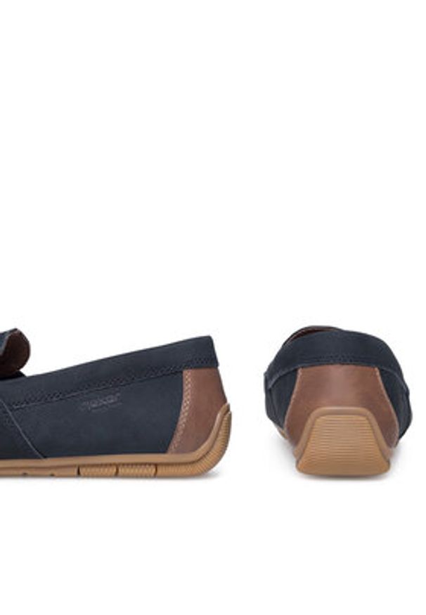 Rieker Mokasyny 09555-14 Granatowy. Kolor: niebieski. Materiał: nubuk, skóra