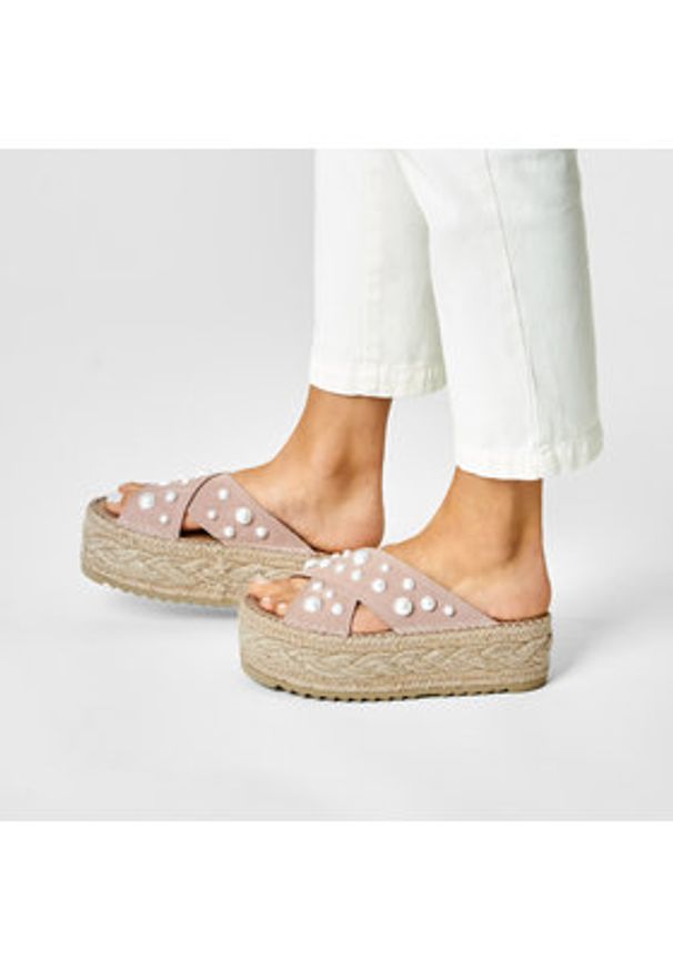 Eva Minge Espadryle EM-14-07-000733 Różowy. Kolor: różowy. Materiał: skóra, zamsz
