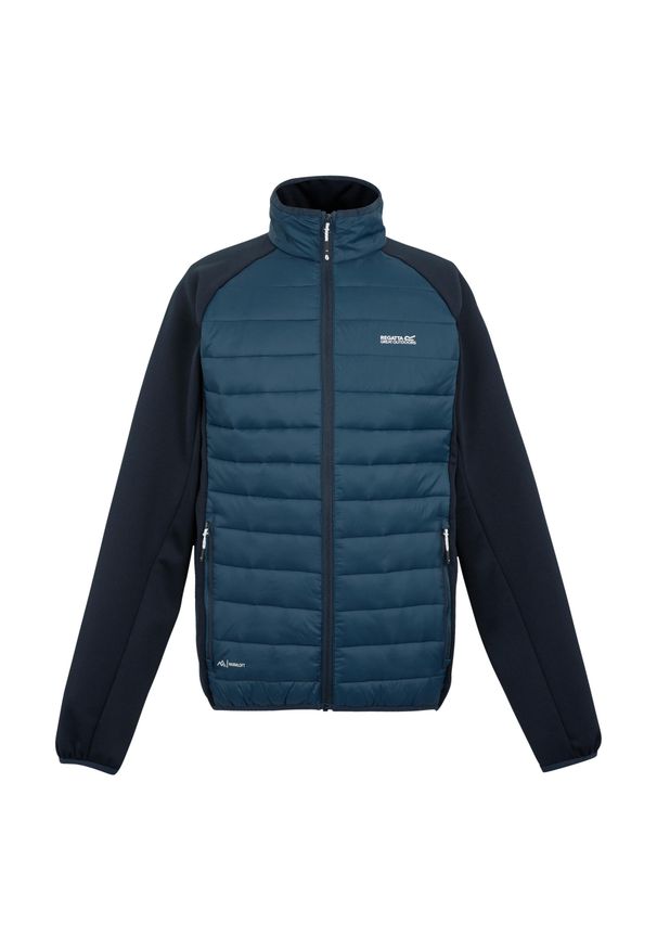 Regatta - Męska Kurtka Hybrydowa Clumber IV Full Zip. Kolor: wielokolorowy, niebieski, żółty. Materiał: puch. Sport: turystyka piesza