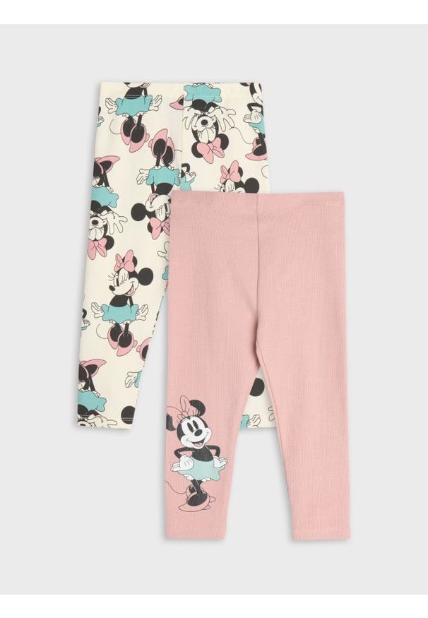 Sinsay - Legginsy 2 pack Myszka Minnie - różowy. Kolor: różowy. Wzór: motyw z bajki