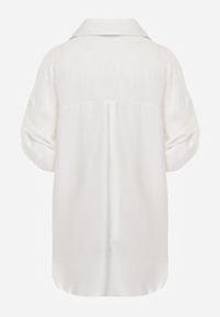 Born2be - Biała Nietoperzowa Koszula z Wiskozy z Haftem i Podpinanymi Rękawami Jilyla. Okazja: do pracy, na co dzień. Kolor: biały. Materiał: wiskoza. Długość: długie. Wzór: haft. Styl: elegancki, casual #7