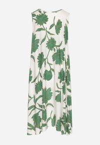 Born2be - Zielona Sukienka z Wiskozy z Wzorem w Kwiaty Bez Rękawów Orrulene. Okazja: na co dzień. Kolor: zielony. Materiał: wiskoza. Długość rękawa: bez rękawów. Wzór: kwiaty. Sezon: wiosna, lato. Styl: klasyczny, casual #2