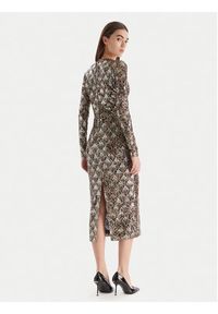 Just Cavalli Sukienka koktajlowa 79PAO953 JS528 Beżowy Slim Fit. Kolor: beżowy. Materiał: syntetyk. Styl: wizytowy