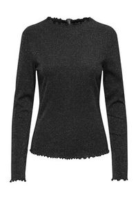 only - ONLY Bluzka Emma 15331094 Czarny Regular Fit. Kolor: czarny. Materiał: bawełna