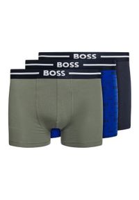 HUGO BOSS - Bokserki męskie Hugo Boss Trunk Bold Design 3 pary. Kolor: niebieski, wielokolorowy, czarny, zielony