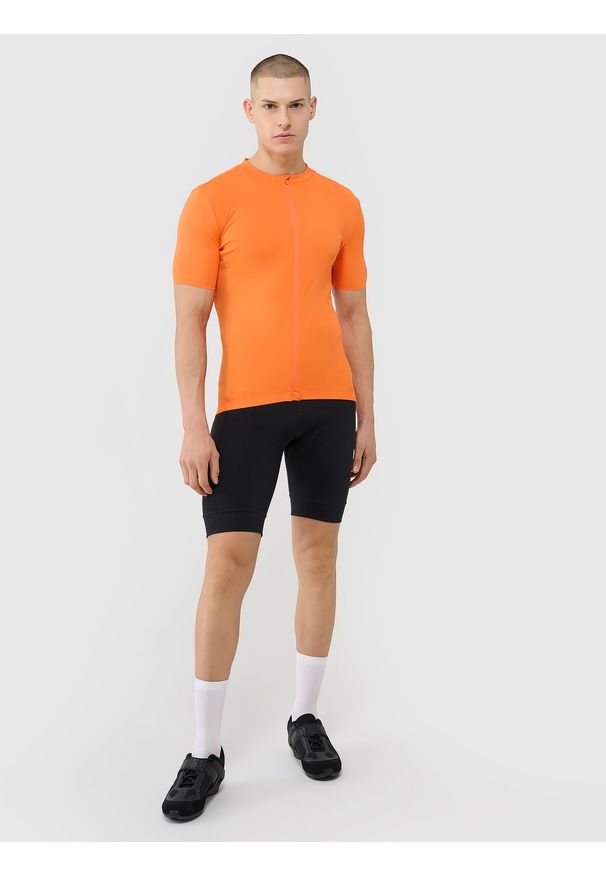 4f - 4F Legginsy krótkie rowerowe z żelowo-piankową wkładką męskie - czarne XL. Kolor: czarny. Materiał: materiał, dzianina, tkanina, syntetyk, poliester, włókno, elastan. Długość: krótkie. Wzór: ze splotem, gładki. Sport: kolarstwo