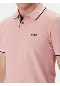 BOSS Polo Paul 50506193 Różowy Slim Fit. Typ kołnierza: polo. Kolor: różowy. Materiał: bawełna #4