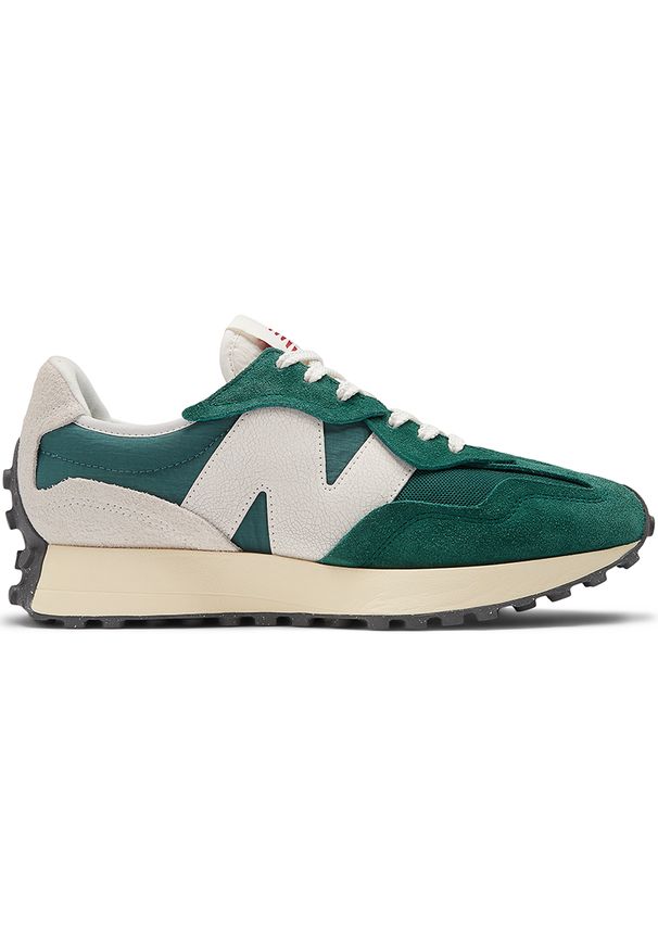 Buty unisex New Balance U327WRG – zielone. Okazja: na co dzień. Kolor: zielony. Materiał: zamsz, materiał, skóra, guma. Szerokość cholewki: normalna