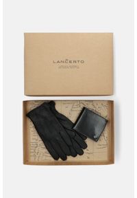 Lancerto - Zestaw Portfel męski Plus Rękawiczki. Kolor: czarny. Materiał: skóra, materiał. Styl: elegancki #1