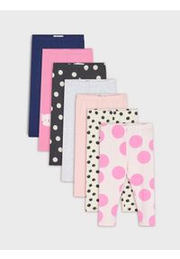 Sinsay - Legginsy 7 pack - kremowy. Kolor: kremowy. Materiał: bawełna