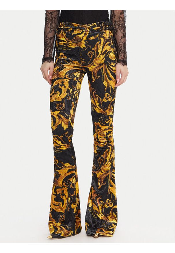 Versace Jeans Couture Legginsy 79HAC322 JS508 Czarny Slim Fit. Kolor: czarny. Materiał: syntetyk