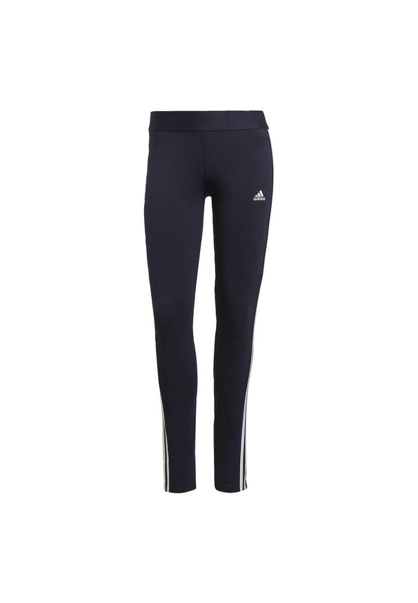 Adidas - Legginsy LOUNGEWEAR Essentials 3-Stripes. Kolor: niebieski, wielokolorowy, biały. Materiał: materiał, bawełna. Sport: bieganie