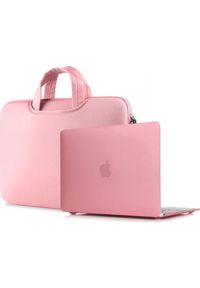 Torba 4kom.pl Torba pokrowiec neopren +Etui Hard Case MacBook Air 13 Różowy uniwersalny. Kolor: różowy. Materiał: neopren #1