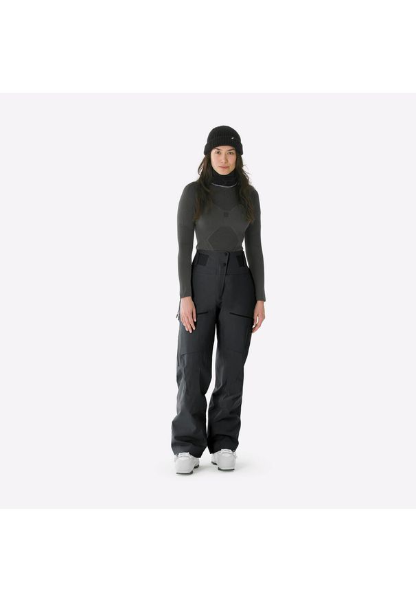 WEDZE - Spodnie narciarskie i snowboardowe damskie Quechua FR500. Kolor: czarny. Materiał: materiał. Sezon: zima. Sport: narciarstwo, snowboard