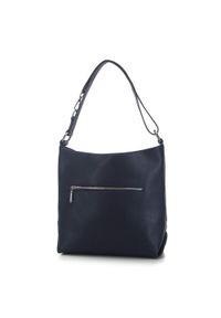 Wittchen - Torebka worek skórzana z ozdobnym suwakiem. Kolor: niebieski. Wzór: haft, aplikacja. Dodatki: z haftem. Materiał: skórzane. Styl: elegancki, biznesowy. Rodzaj torebki: na ramię #2
