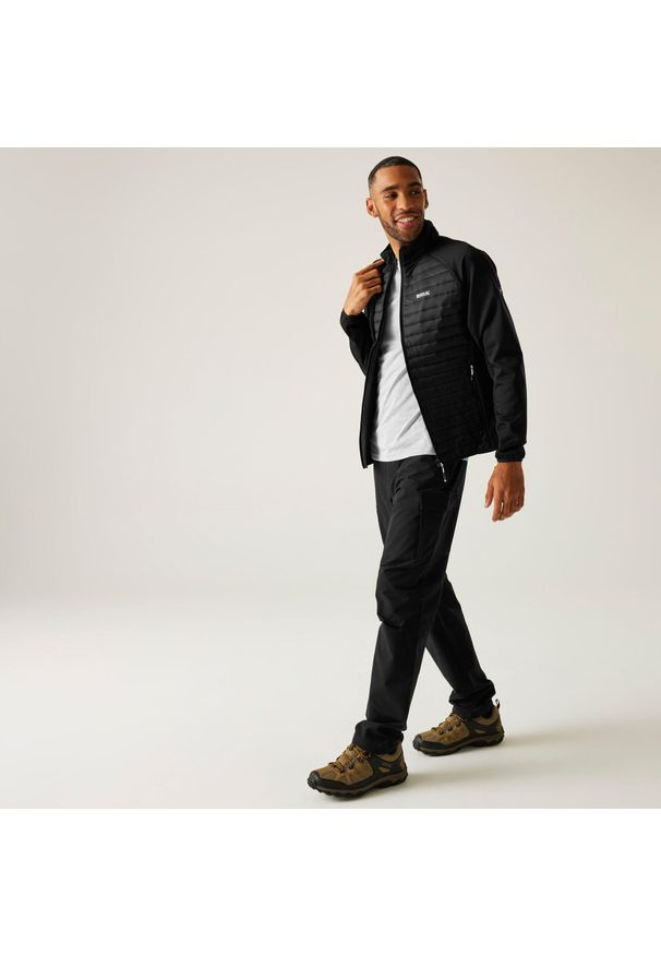 Regatta - Kurtka męska hybrydowa Clumber. Kolor: czarny. Materiał: puch. Sport: turystyka piesza