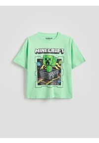 Reserved - Bawełniany t-shirt Minecraft - jasnozielony. Kolor: zielony. Materiał: bawełna #1
