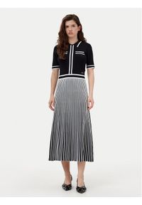 Karl Lagerfeld - KARL LAGERFELD Sukienka dzianinowa A1W13026 Czarny Regular Fit. Typ kołnierza: dekolt w karo. Kolor: czarny. Materiał: wiskoza #1