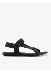 Ryłko - Szare sandały męskie z weluru. Zapięcie: rzepy. Kolor: fioletowy. Materiał: skóra, welur. Styl: street #1