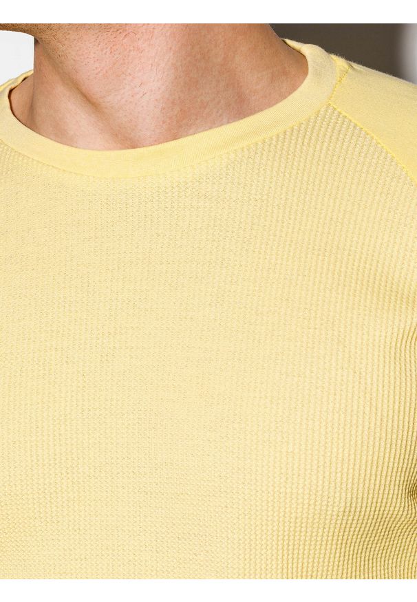 Ombre Clothing - Longsleeve męski bez nadruku L119 - żółty - XXL. Kolor: żółty. Materiał: tkanina, bawełna, poliester. Długość rękawa: długi rękaw