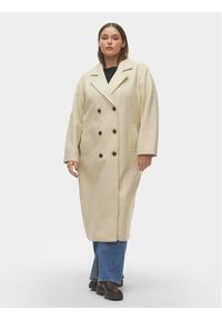 Vero Moda Curve Płaszcz przejściowy 10297180 Écru Regular Fit. Materiał: syntetyk