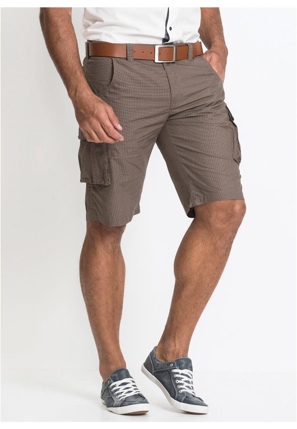bonprix - Bermudy bojówki z czystej bawełny, relaxed fit. Kolor: zielony. Materiał: bawełna