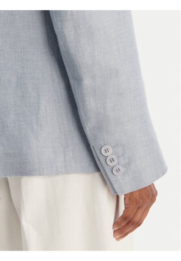 Weekend Max Mara Marynarka Nalut 2615041072 Błękitny Regular Fit. Kolor: niebieski. Materiał: len