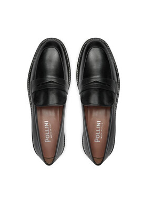 Pollini Mokasyny SA10093G1LTDG000 Czarny. Kolor: czarny. Materiał: skóra