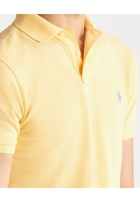 Ralph Lauren - RALPH LAUREN - Koszulka polo Slim Fit. Typ kołnierza: polo. Kolor: żółty. Materiał: bawełna, prążkowany, materiał. Wzór: haft #5