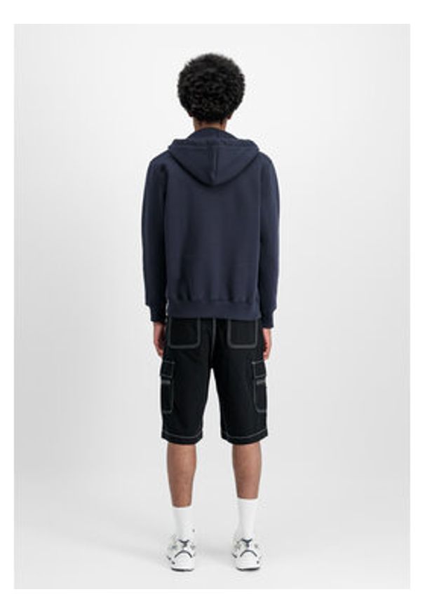 Alpha Industries Bluza Basic Zip 118342 Granatowy Regular Fit. Kolor: niebieski. Materiał: bawełna