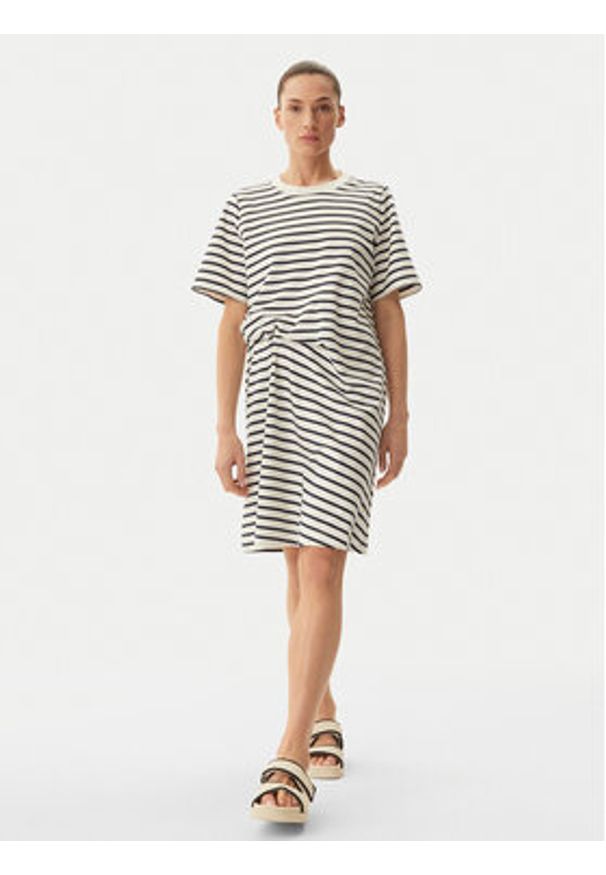 Max Mara Sukienka codzienna 2515621012650 Granatowy Regular Fit. Okazja: na co dzień. Kolor: niebieski. Materiał: bawełna. Typ sukienki: proste. Styl: casual