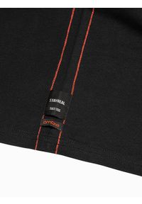 Ombre Clothing - Longsleeve męski z kieszonką - czarny V6 L130 - XL. Kolor: czarny. Materiał: materiał, bawełna, tkanina. Długość rękawa: długi rękaw. Wzór: kropki #3