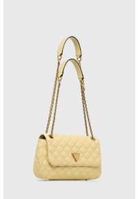 Guess torebka kolor żółty. Kolor: żółty. Materiał: pikowane. Rodzaj torebki: na ramię #3