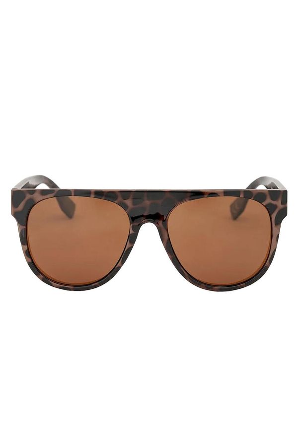 Iguana - Okulary Przeciwsłoneczne Unisex Dla Dorosłych Izrad Leopard Print. Kolor: brązowy. Wzór: nadruk