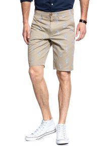 Wrangler - KRÓTKIE SPODENKI WRANGLER CHINO SHORT CAMEL WASHED W14AMZ49J. Materiał: materiał. Długość: krótkie. Wzór: aplikacja, nadruk #3