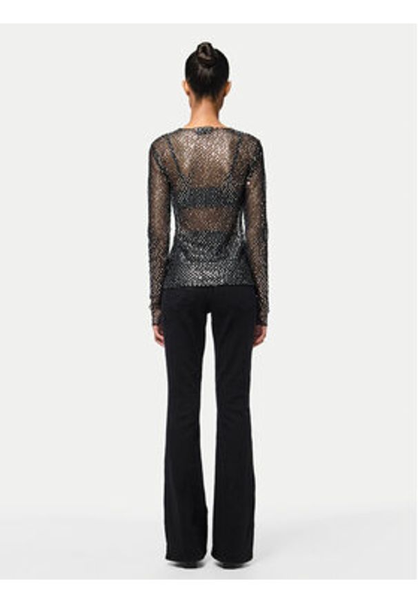 Pieces Bluzka Rissi 17153282 Srebrny Regular Fit. Kolor: srebrny. Materiał: syntetyk