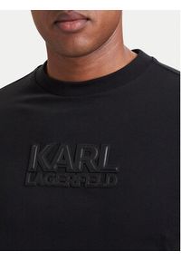 Karl Lagerfeld - KARL LAGERFELD T-Shirt 755073 564250 Czarny Regular Fit. Typ kołnierza: dekolt w karo. Kolor: czarny. Materiał: bawełna #5