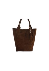 Barberini's - Shopper bag skórzany BARBERINI'S brązowy 375/8-6. Kolor: brązowy. Materiał: skórzane. Styl: elegancki