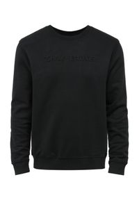 Ochnik - Czarna bluza męska bez kaptura. Okazja: na co dzień. Typ kołnierza: bez kaptura. Kolor: czarny. Materiał: bawełna. Styl: casual, elegancki, klasyczny #1