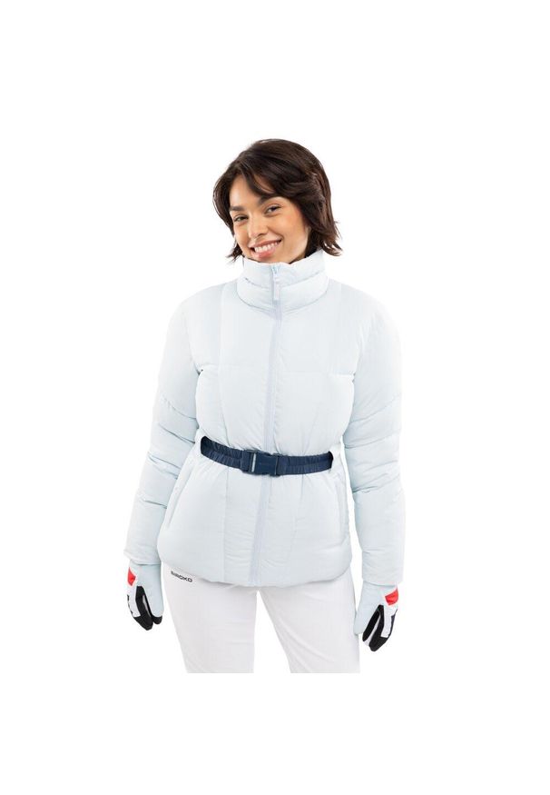 SIROKO - Damska ocieplana kurtka narciarska retro Siroko Alpengold-W Light Blue. Kolor: niebieski. Materiał: syntetyk, puch. Sezon: zima. Sport: narciarstwo